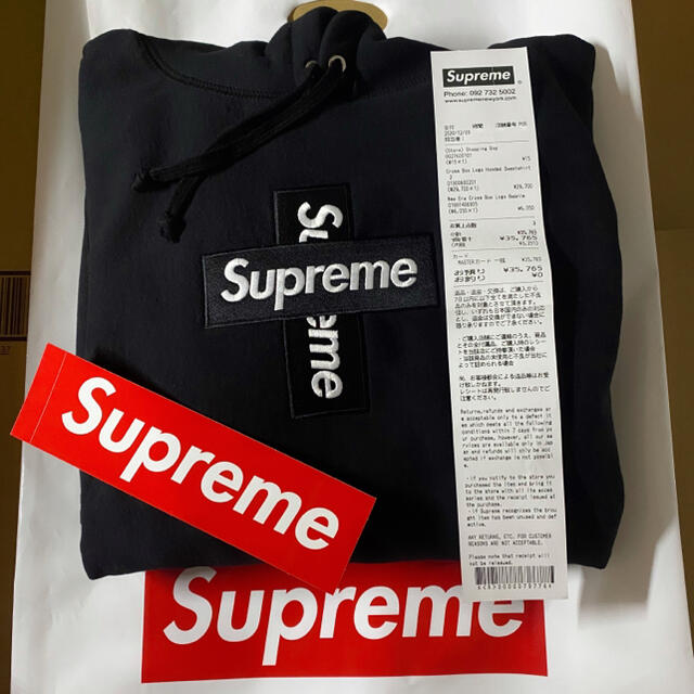 新品 正規品 M Supreme Cross Box Logo Hooded