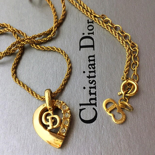 レア 貴重なドイツ製 Dior ラインストーン ハート