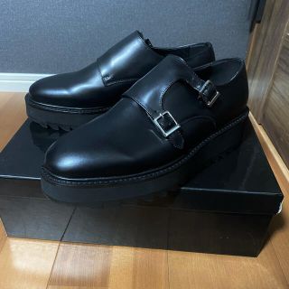 ヨウジヤマモト(Yohji Yamamoto)の【日本製】ダブルモンク厚底　シャークソール　本革(スリッポン/モカシン)