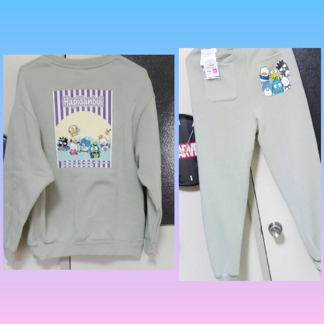 Sanrio HAPIDANBUl  スウェットTシャツ 上下セット Lサイズ