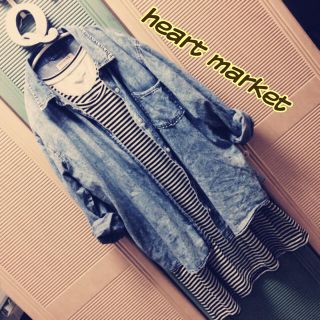 ハートマーケット(Heart Market)の75☆heart marketボーダー(ひざ丈ワンピース)