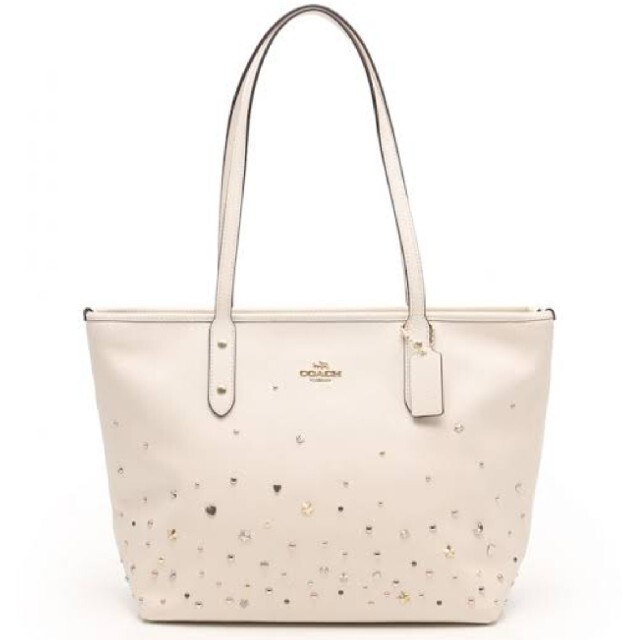 COACH コーチ スターダスト スタッズ トートバッグ ホワイト - トート