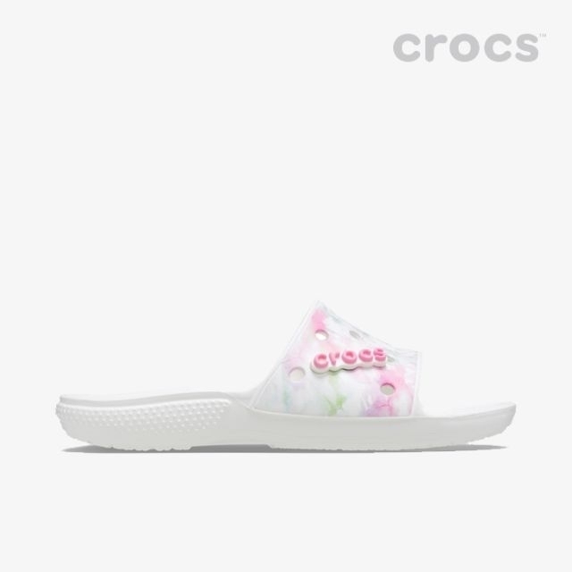 crocs(クロックス)の27cm クロックス クラシック ブリーチ ダイ スライド ホワイト マルチ メンズの靴/シューズ(サンダル)の商品写真