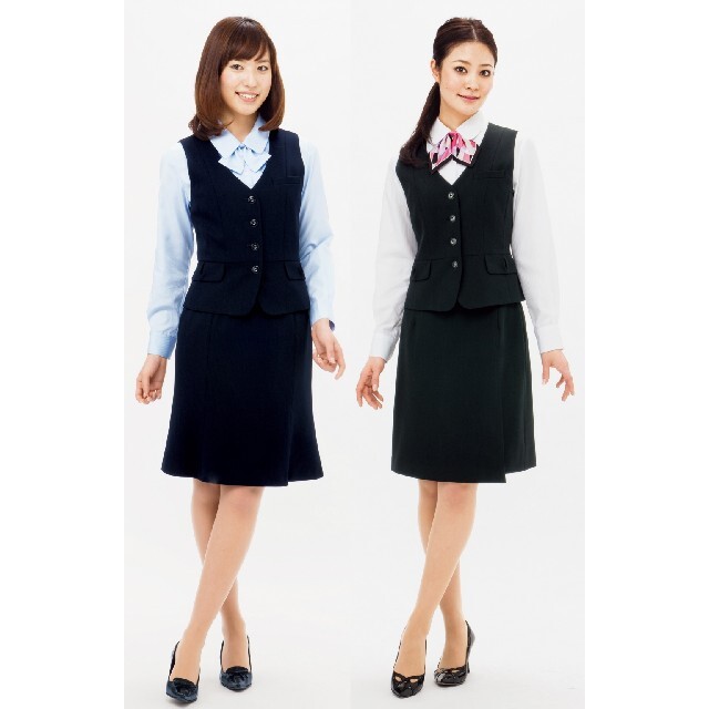 ❗️80％引❗️新品 上下セット 事務服 制服 ベスト スカート 11号Lサイズ | フリマアプリ ラクマ