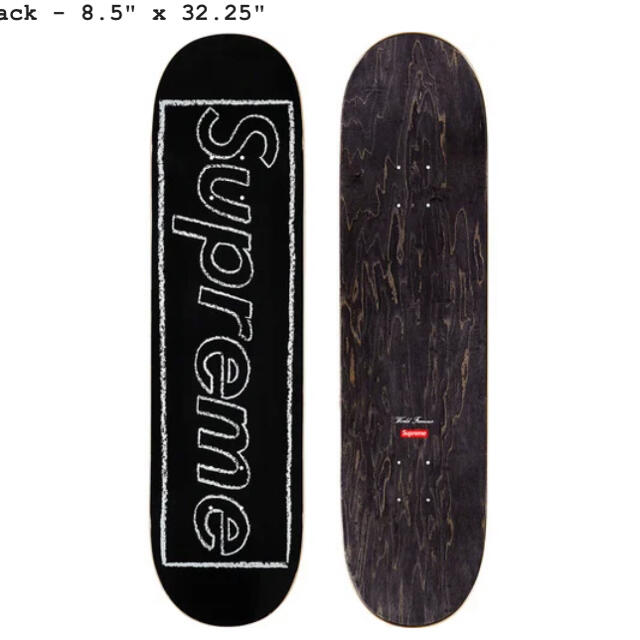 kaws chalk logo skateboard black 黒