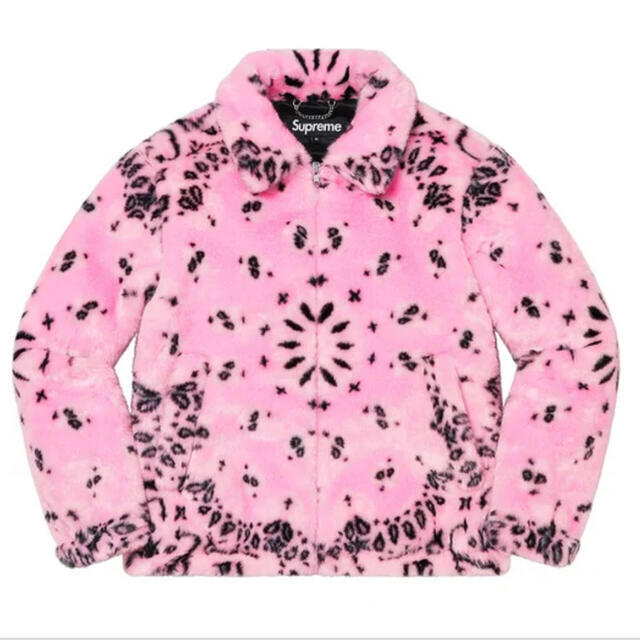 Lサイズ　supreme faux fur bomber jacket pink