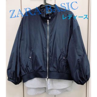 ザラ(ZARA)の週末限定！値下げ中【ZARA】ネイビーブルゾン　Mサイズ(ブルゾン)