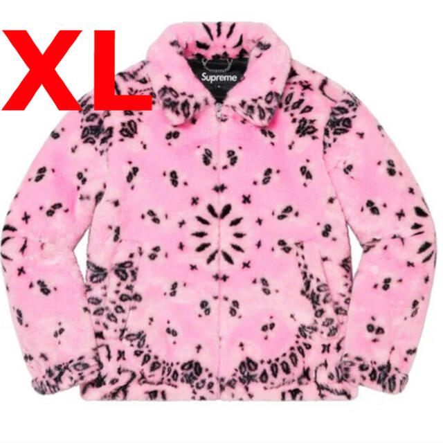 supreme faux fur bomber jacket pink XL