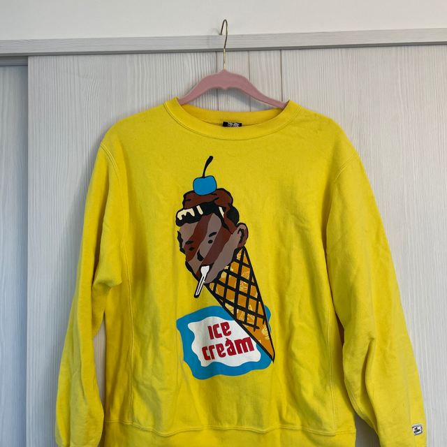激レア 希少 アイスクリーム ice cream ワッペン トレーナー 白 - www