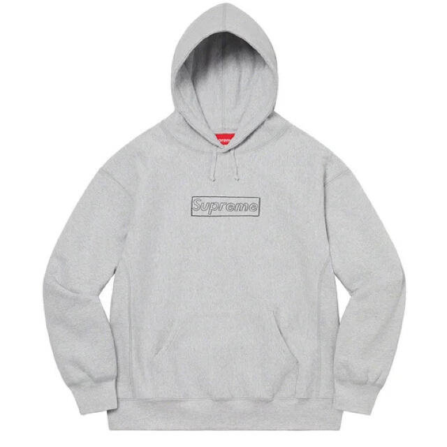 Lサイズ 21ss supreme kaws chalk logo hooded