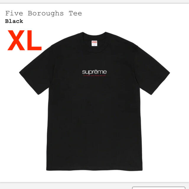 新品 XL supreme Five Boroughs Tee ブラック