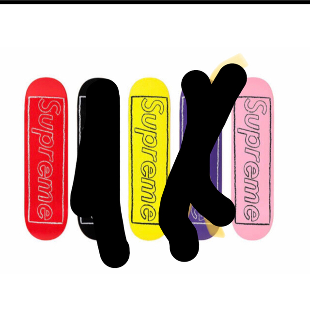 セット　supreme KAWS Chalk Logo Skateboard