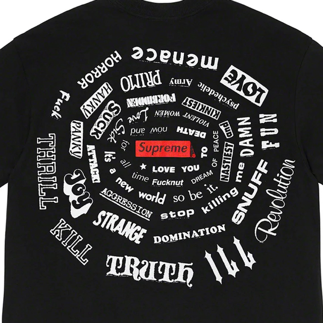 Supreme(シュプリーム)のSupreme spiral Tee Tシャツ メンズ Mサイズ 黒 メンズのトップス(Tシャツ/カットソー(半袖/袖なし))の商品写真