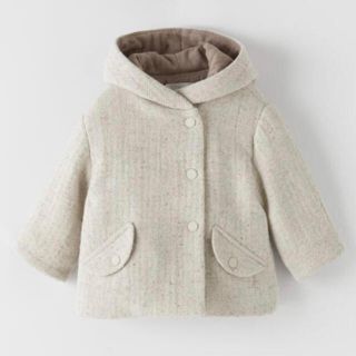 ザラキッズ(ZARA KIDS)のZARA kids ザラキッズ　ポンポン付きヘリンボーンコート(コート)