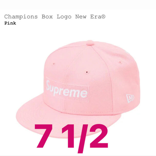 帽子supreme Champions Box Logo New Era pink