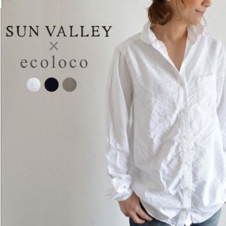 サンバレー(SUNVALLEY)のSUN VALLEYx ecoloco綿オックスロング丈シャツ(シャツ/ブラウス(長袖/七分))