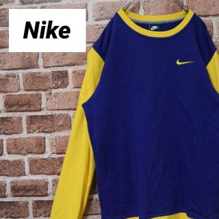 ナイキ(NIKE)の【古着屋avancer様専用】《ナイキ》オールドスタイル　ネイビー×イエロー(スウェット)