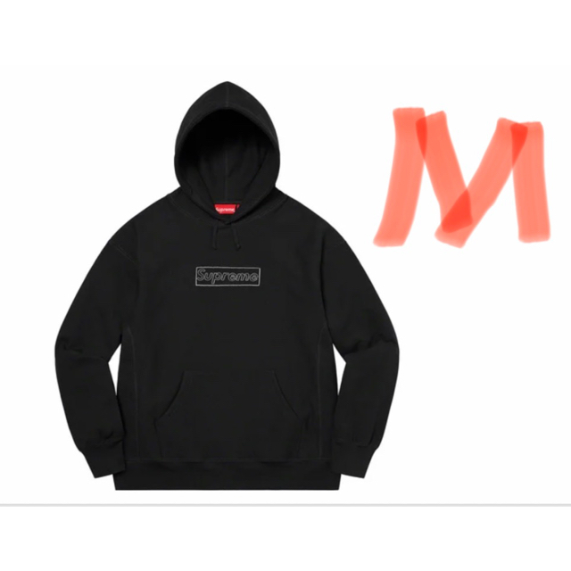 黒M Supreme KAWS chalk hooded sweatshirt