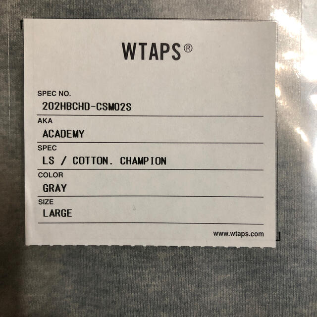 W)taps(ダブルタップス)のwtaps × champion ロンT グレー L メンズのトップス(Tシャツ/カットソー(七分/長袖))の商品写真