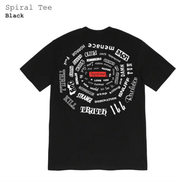 Supreme Spiral Tee 黒M - Tシャツ/カットソー(半袖/袖なし)