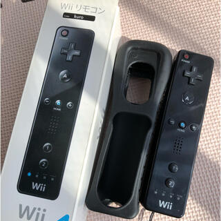 ウィー(Wii)のWiiリモコン　黒　クロ(その他)