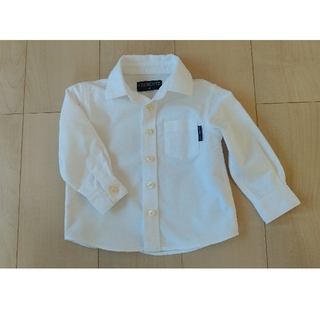 80センチ　長袖、白シャツ(シャツ/カットソー)