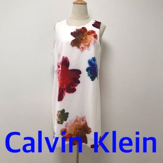 カルバンクライン(Calvin Klein)の【Calvin Klein】花柄ワンピース(ひざ丈ワンピース)