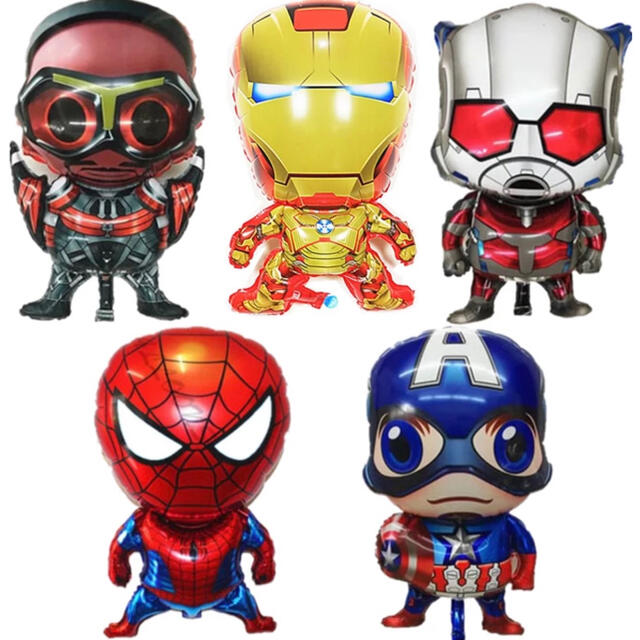 MARVEL(マーベル)のアベンジャーズ5点セット☆バルーン☆風船☆スパイダーマン☆アイアンマン☆ヒーロー キッズ/ベビー/マタニティのメモリアル/セレモニー用品(その他)の商品写真