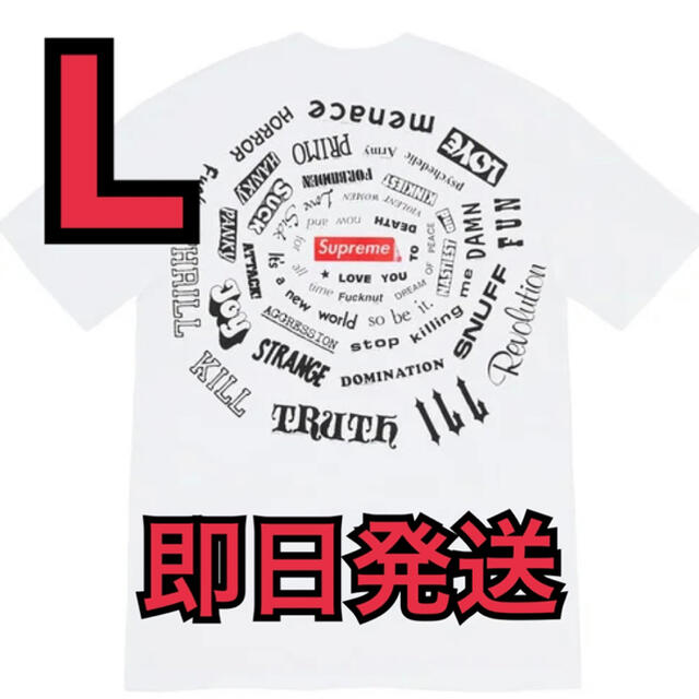 Supreme spiral tee ホワイト Lサイズトップス