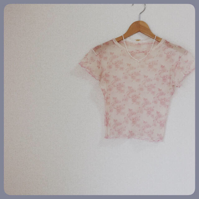 vintage sheer tops レディースのトップス(Tシャツ(半袖/袖なし))の商品写真