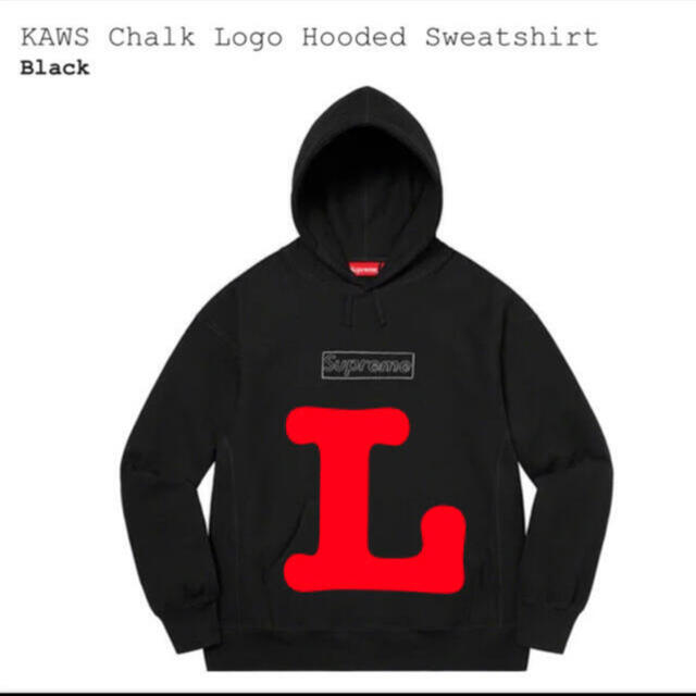 Supreme Kaws chalk logo hoodie black L