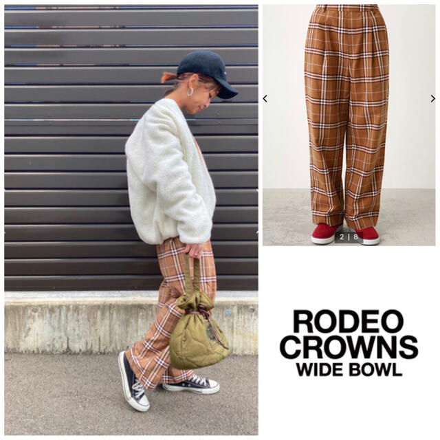 RODEO CROWNS WIDE BOWL(ロデオクラウンズワイドボウル)のロデオクラウンズワイドボウル　チェックパンツ　美品 レディースのパンツ(カジュアルパンツ)の商品写真