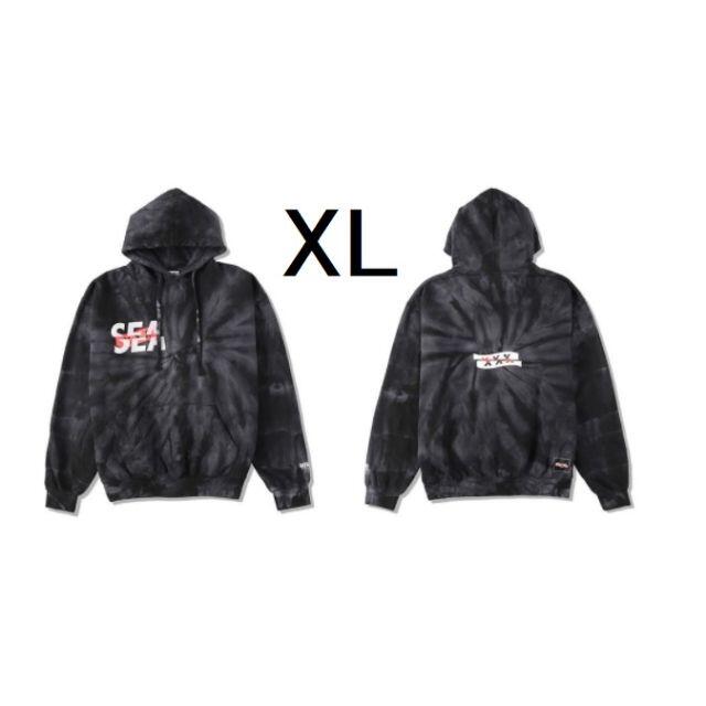 WDS × XXX TIE-DYE HOODIE / BLACK XLタイダイ