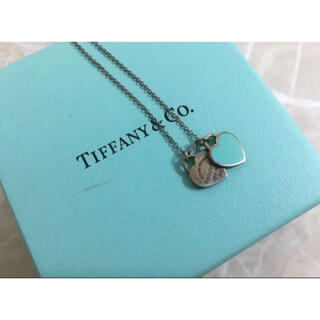 ティファニー(Tiffany & Co.)のティファニー　ネックレス　シルバー　ミニダブルハート　ティファニーブルー(ネックレス)