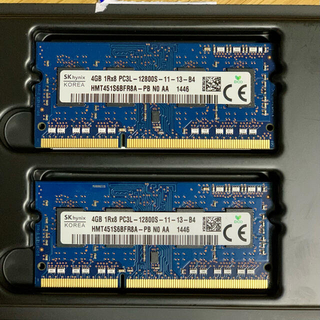 デル(DELL)のSK Hynix DDR3L 1600  4GB * 2(8GBsセット)(ノートPC)