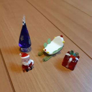 ミニチュアガラス細工　クリスマスセット(ガラス)