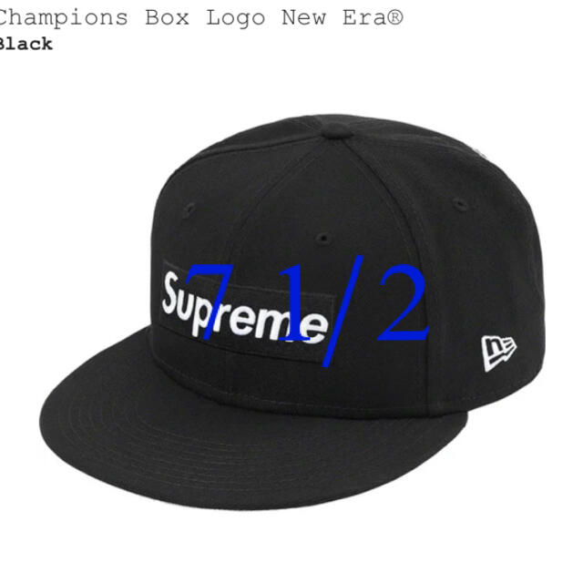 メンズsupreme Champions Box Logo New Era 7 1/2