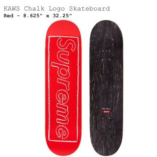 シュプリーム(Supreme)のSupreme KAWS Chalk Logo Skateboard "Red"(スケートボード)