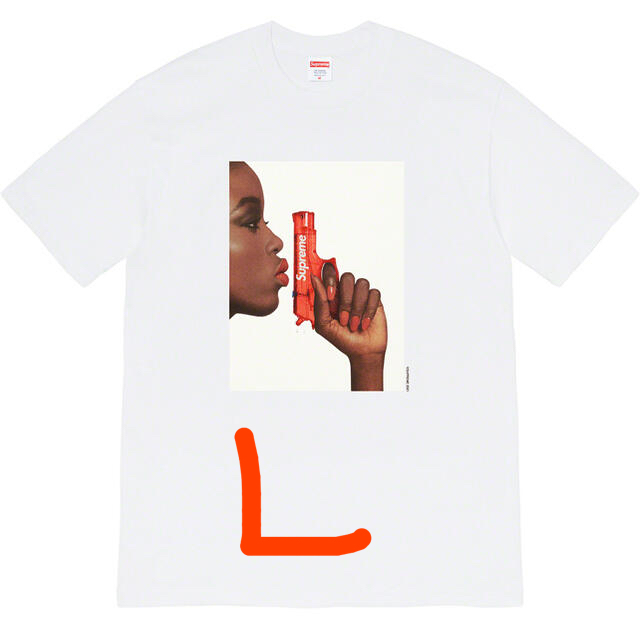 L supreme water pistol tee 白