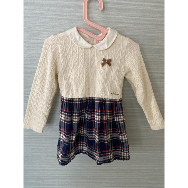 mikihouse(ミキハウス)のミキハウス ワンピース 90 リボン キッズ/ベビー/マタニティのキッズ服女の子用(90cm~)(ワンピース)の商品写真