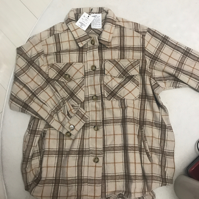 GRL(グレイル)のGRL チェックオーバーサイズシャツジャケット[k8339t] レディースのジャケット/アウター(テーラードジャケット)の商品写真