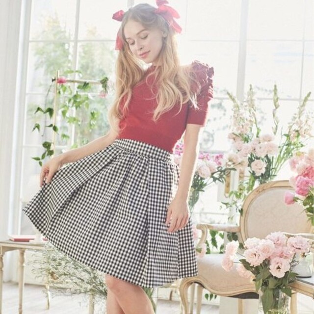Maison de FLEUR - 新品 メゾンドフルール ギンガムチェックボリュームスカ-ト スカートの通販