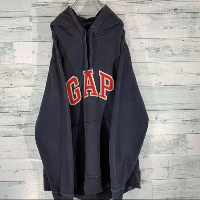 GAP(ギャップ)の《肉厚ボディ》GAP ギャップ オールドGAP 刺繍ロゴ パーカー フーディー メンズのトップス(パーカー)の商品写真