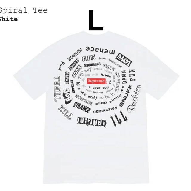 supreme spiral Tee 白 LTシャツ/カットソー(半袖/袖なし)