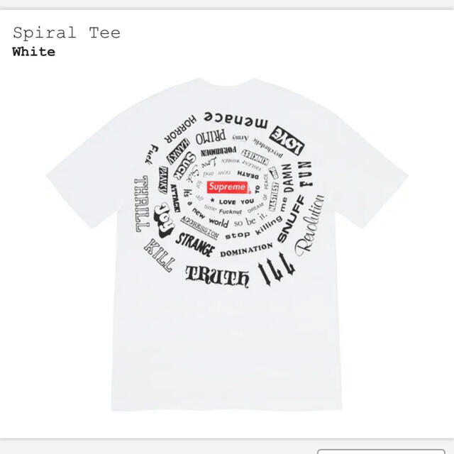 Tシャツ/カットソー(半袖/袖なし)XL supreme Spiral Tee white