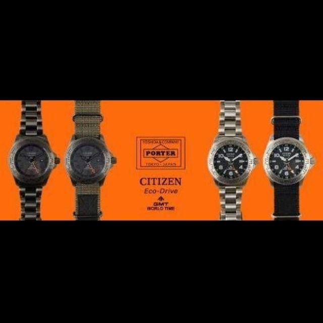 CITIZEN - CITIZEN × PORTER GMT WORLD TIME(ブラック)の通販 by