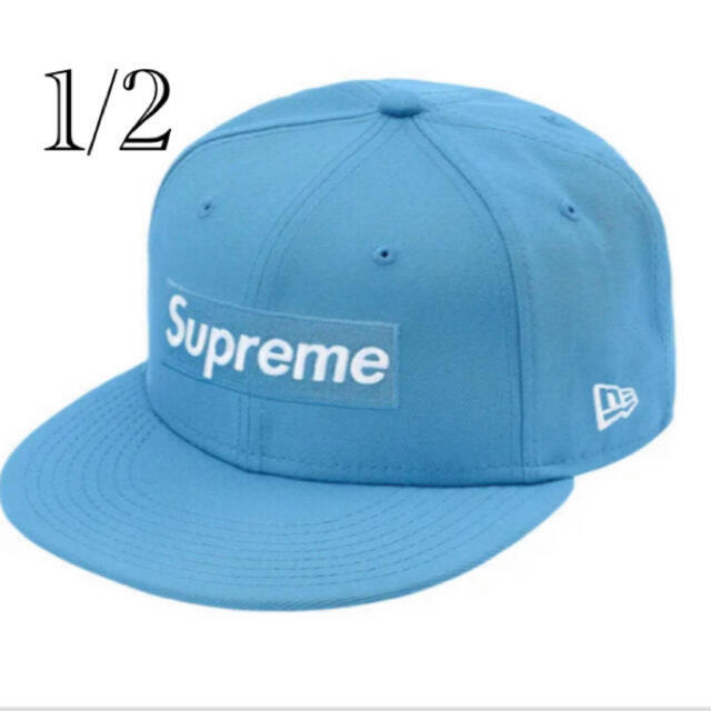 帽子Supreme Box Logo New Era 7 1/2 水色　青色