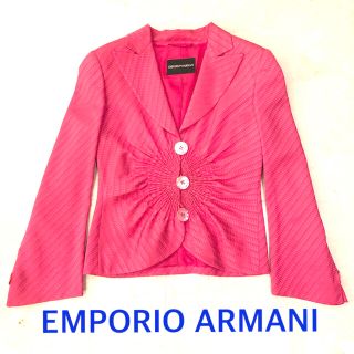 エンポリオアルマーニ(Emporio Armani)の極美品　EMPORIO ARMANI アルマーニ　ピンク　ジャケット　シェル(テーラードジャケット)