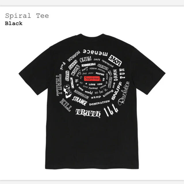 supreme spiral tee 黒　XLサイズ