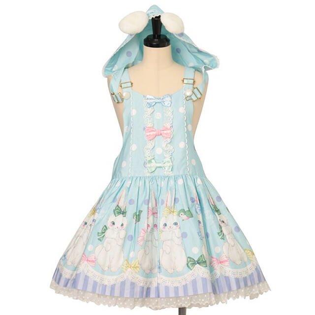 Angelic Pretty マシュマロバニーサロペット サックス JSK OP